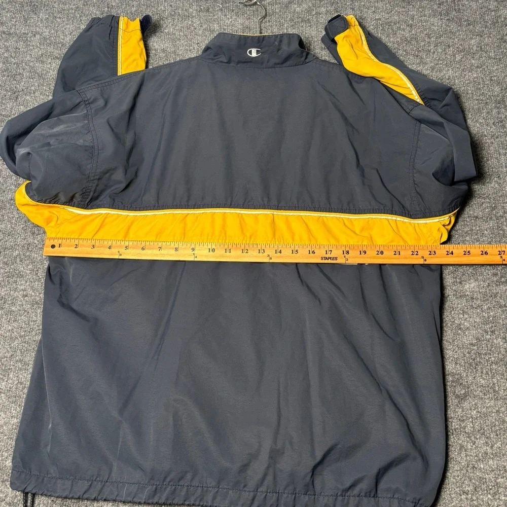 Champion Windbreaker Jacket Men's XL Gray‎ Yellow Colorblock Vintage